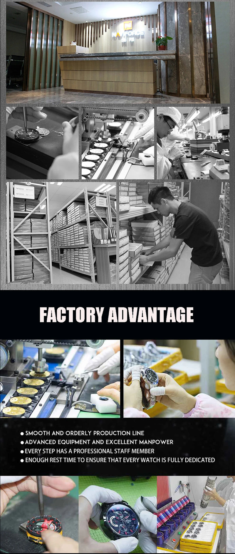 NAVIFORCE quartz watch with waterproof stainless steel strap