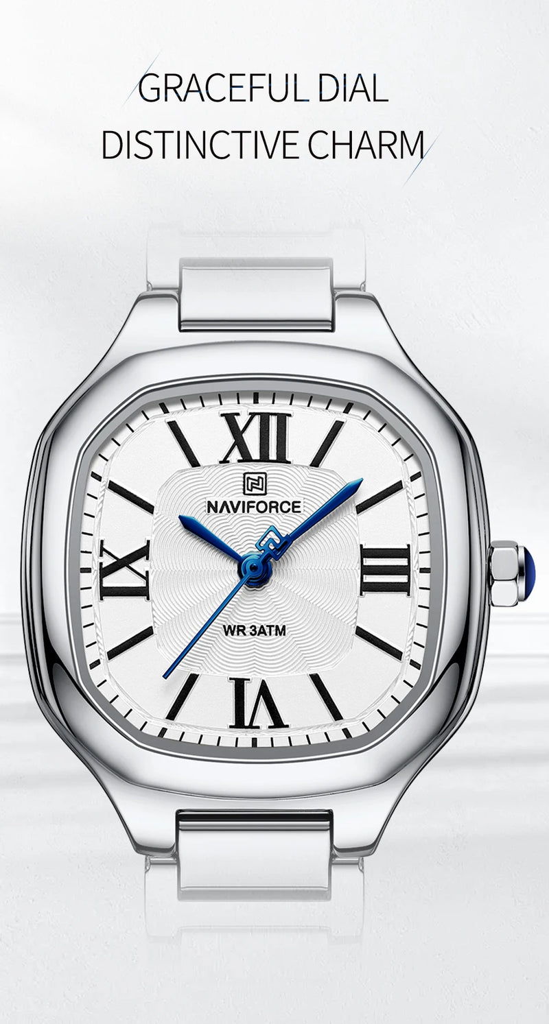NAVIFORCE quartz watch with waterproof stainless steel strap
