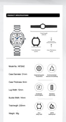 NAVIFORCE quartz watch with waterproof stainless steel strap