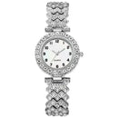 Luxury women's watch set with silver bracelet