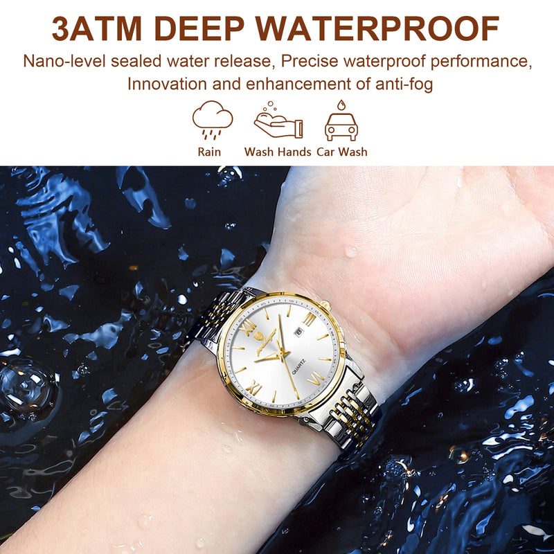 POEDAGAR Luxury Waterproof Stainless Steel Watch