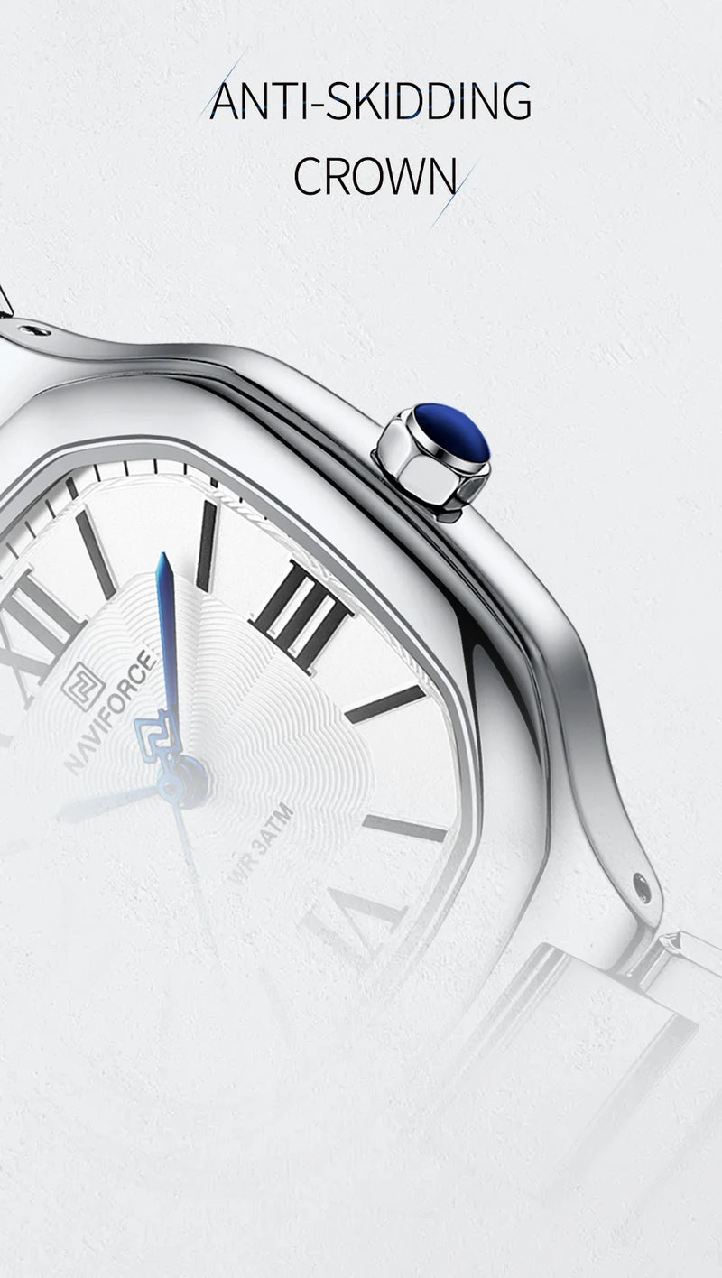 NAVIFORCE quartz watch with waterproof stainless steel strap