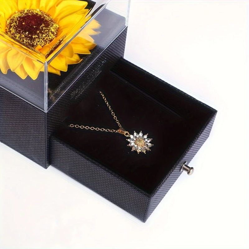 Elegant Sunflower Necklace Set - Celebrate Love and Loyalty