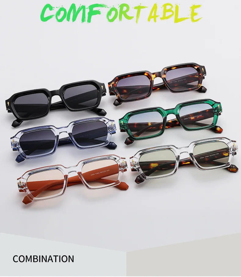 Square retro frame sunglasses UV400