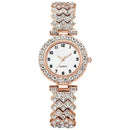 Luxury women's watch set with silver bracelet