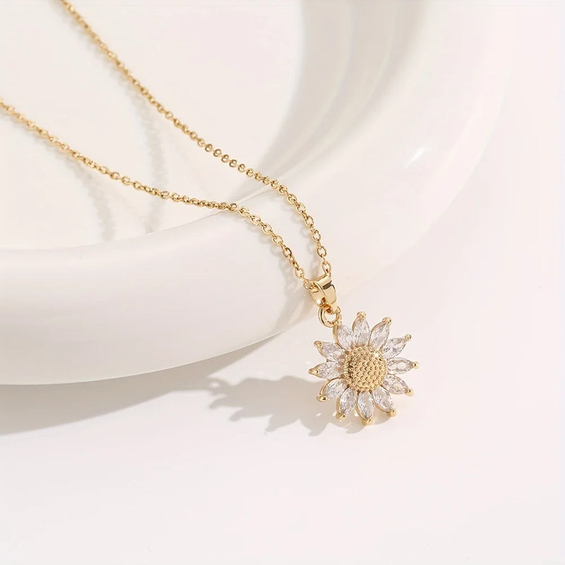 Elegant Sunflower Necklace Set - Celebrate Love and Loyalty