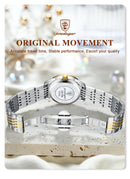 POEDAGAR Luxury Waterproof Stainless Steel Watch