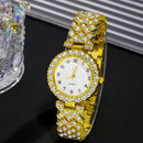 Luxury women's watch set with silver bracelet