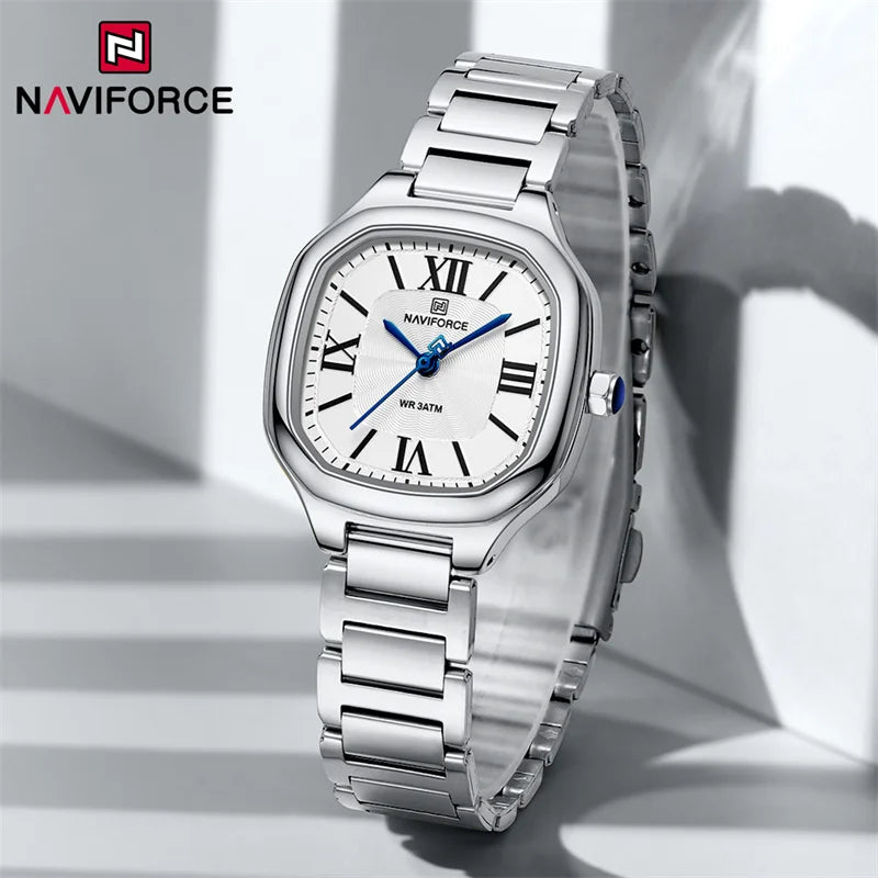 NAVIFORCE quartz watch with waterproof stainless steel strap