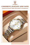 POEDAGAR Luxury Waterproof Stainless Steel Watch