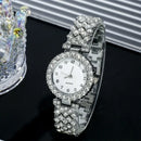 Luxury women's watch set with silver bracelet