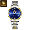POEDAGAR Luxury Waterproof Stainless Steel Watch