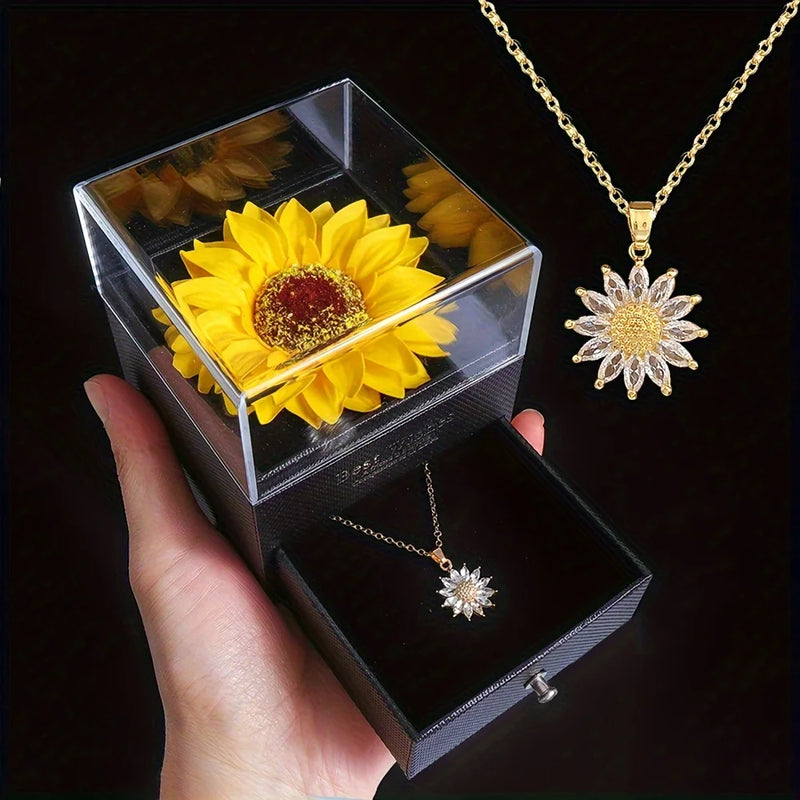 Elegant Sunflower Necklace Set - Celebrate Love and Loyalty