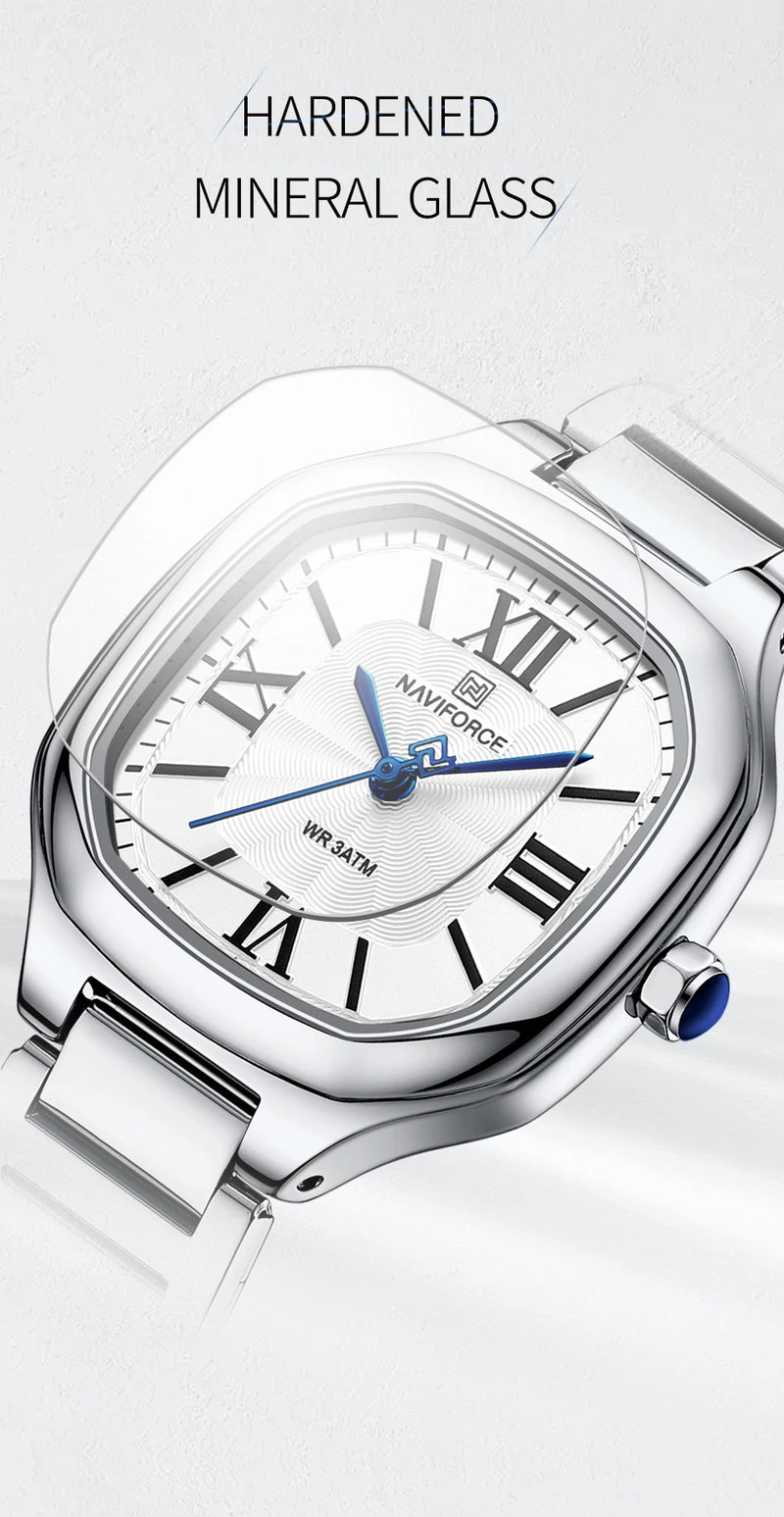 NAVIFORCE quartz watch with waterproof stainless steel strap