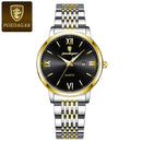 POEDAGAR Luxury Waterproof Stainless Steel Watch