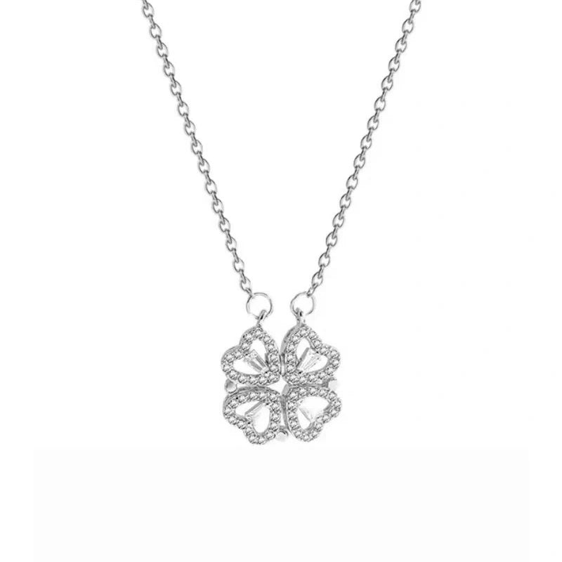 Stainless Steel Magnetic Love Pendant Necklace Clover